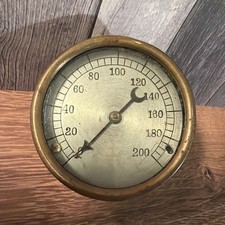 Vintage Industrial Pressure Gauge Brass Center Back Mount Untested Core picture