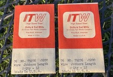 2 Vintage ITW High Speed Steel No. 76 Wire Drill Bits .0200 NOS (24 Total) picture