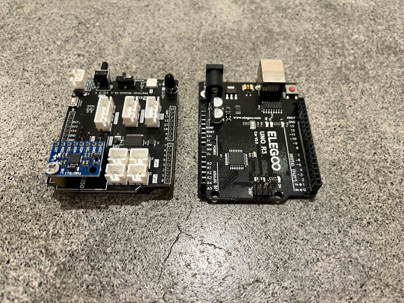 ELEGOO UNO R3 Board With Smart Car Shield Never Used ELEGOO UNO R3 Board With Smart Car Shield Never Used