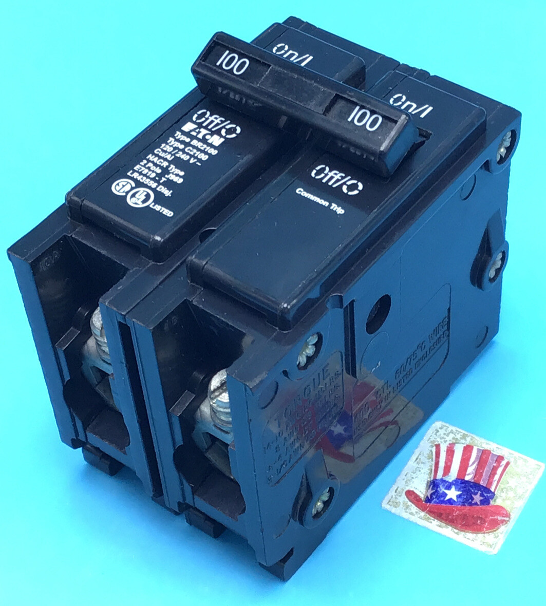 New ORIGINAL Circuit Breaker Eaton Cutler Hammer BR2100 100 Amp 2 Pole 120/240V New ORIGINAL Circuit Breaker Eaton Cutler Hammer BR2100 100 Amp 2 Pole 120/240V