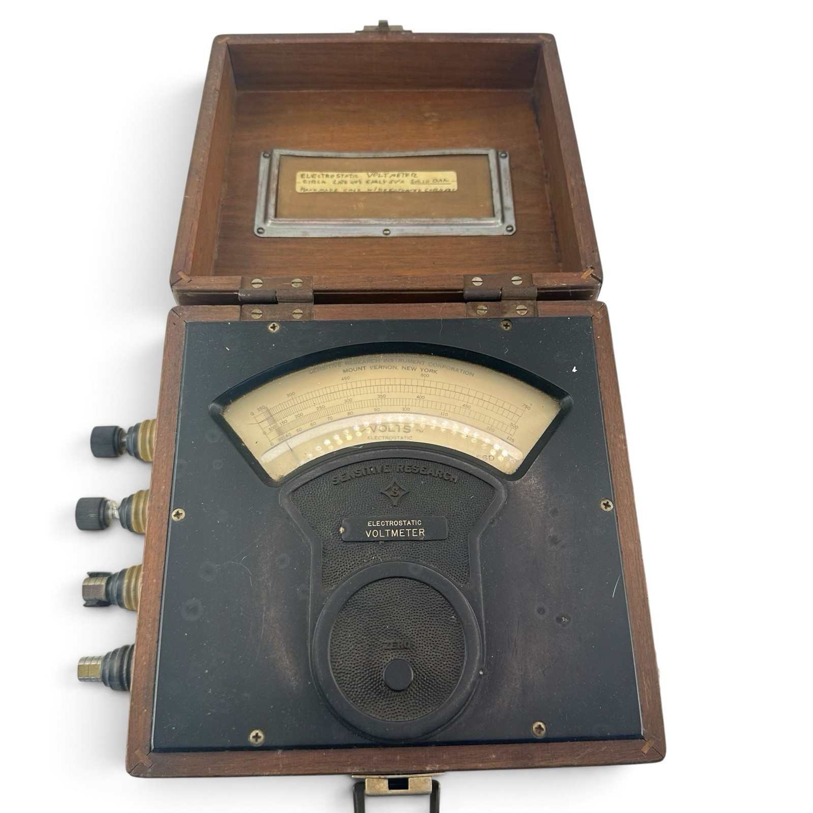 Vtg 1940s-50s Sensitive Research Instrument Corp Electrostatic Voltmeter Oak Box Vtg 1940s-50s Sensitive Research Instrument Corp Electrostatic Voltmeter Oak Box