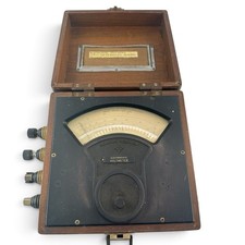 Vtg 1940s-50s Sensitive Research Instrument Corp Electrostatic Voltmeter Oak Box picture
