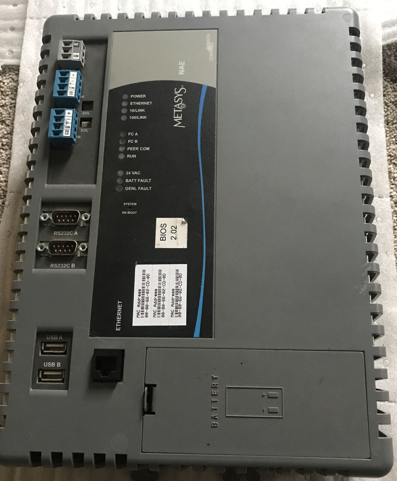 Johnson Controls Metasys MS-NAE5510-0 BAS Network Controller