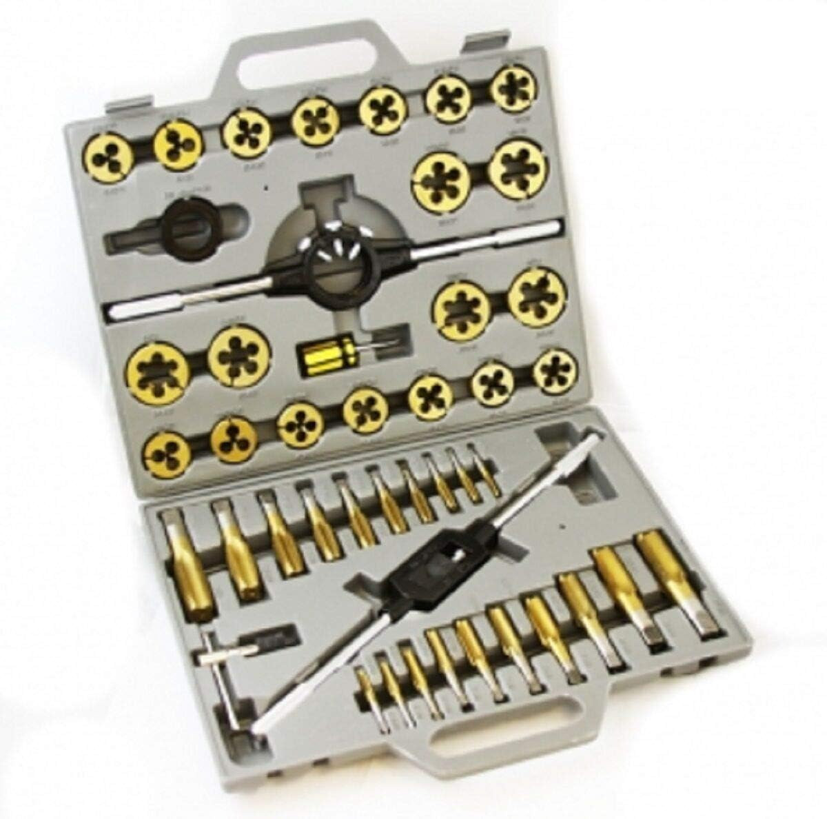 PRO-GRADE 45PC LARGE-DIAMETER TITANIUM SAE STANDARD TAP & DIE THREADING TOOL SET PRO-GRADE 45PC LARGE-DIAMETER TITANIUM SAE STANDARD TAP & DIE THREADING TOOL SET