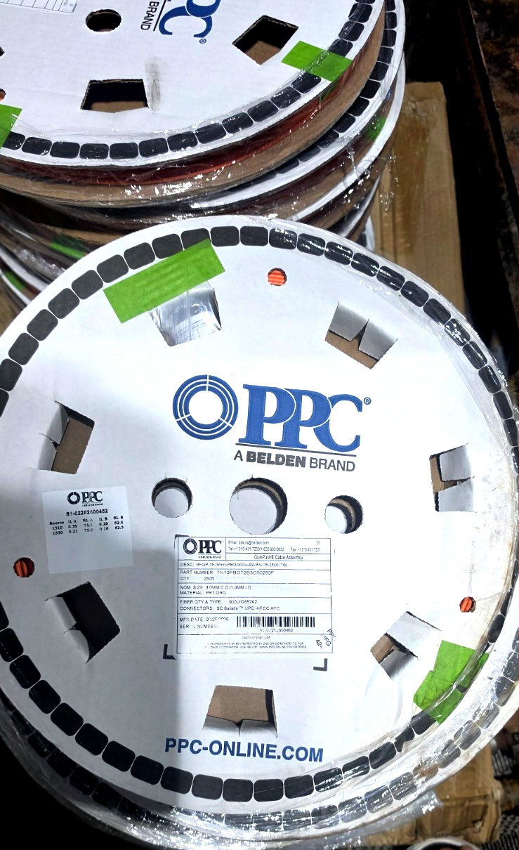 250 FT Belden PPC Fiber Optic Cable QuikPush 3mm OD x 1.4mm TN13PBOT2B3O250F 250 FT Belden PPC Fiber Optic Cable QuikPush 3mm OD x 1.4mm TN13PBOT2B3O250F