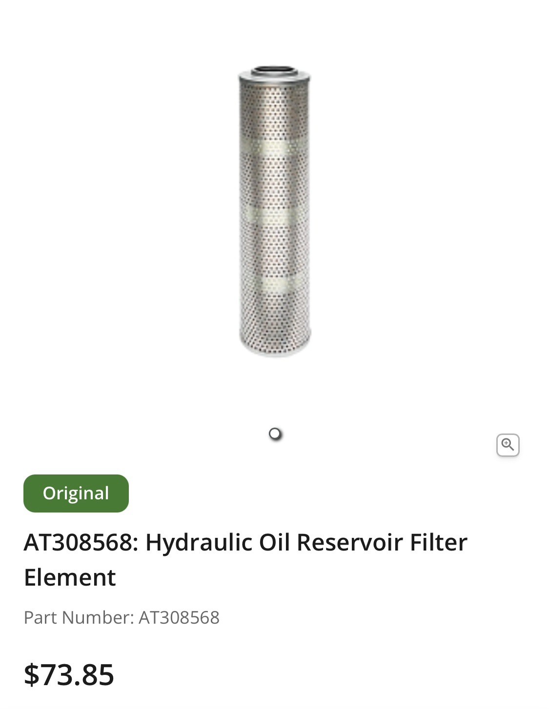 John Deere OriginalAT308568: Hydraulic Oil Reservoir FilterElement John Deere OriginalAT308568: Hydraulic Oil Reservoir FilterElement