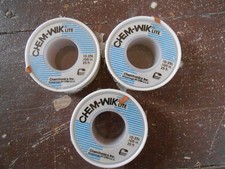 3-NEW SEALED ROLLS Chem-Wik Lite No. 10-25L, .100”, 25 ft, remover/ desolder picture