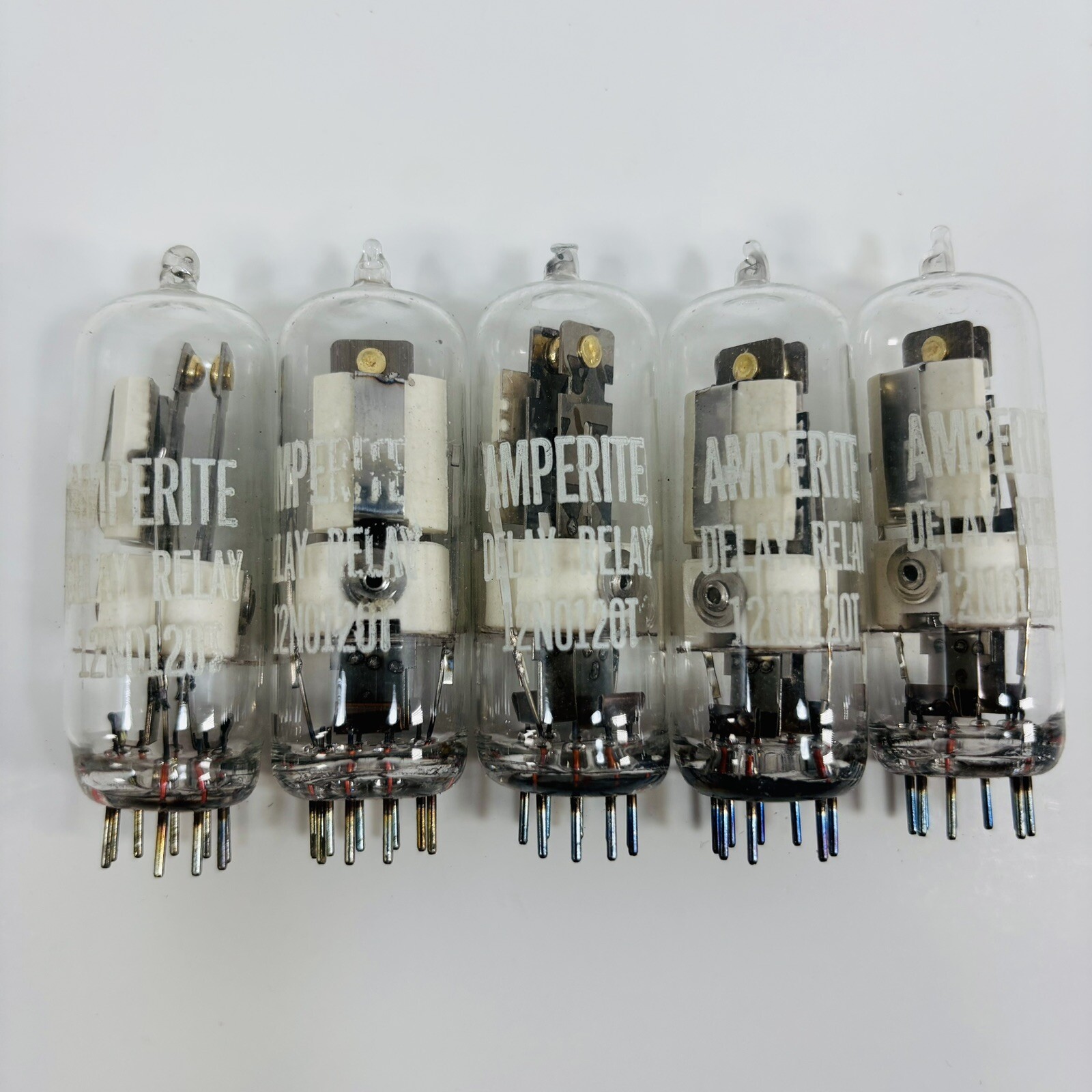 5 X Vintage New AMPERITE Time Delay Relays - 12NO120T - 9 Pin - Rare - Tube 5 X Vintage New AMPERITE Time Delay Relays - 12NO120T - 9 Pin - Rare - Tube
