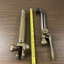 2 VINTAGE BRASS Oxy Acetylene Cutting Torch Attachment Welding PARTS picture