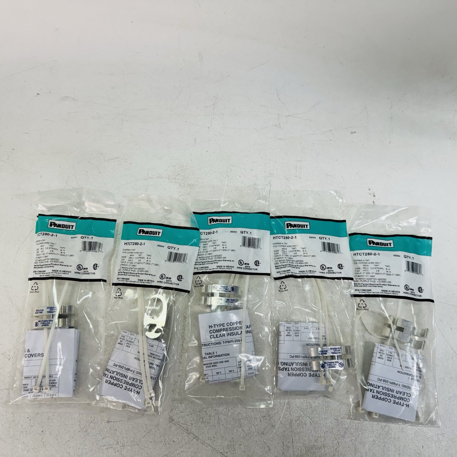 5 Pack - Panduit HTCT250-2-1 Copper Compression Heat Tap Connector 250 to 2 5 Pack - Panduit HTCT250-2-1 Copper Compression Heat Tap Connector 250 to 2