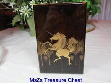 OTAGIRI Vintage Brown & Gold Unicorn Lacquerware Address Book    ** NIB  ** picture