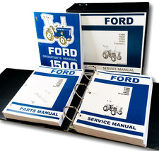 Ford 1500 Tractor Service Parts Operators Manual Shop Book Overhaul Repair Set picture
