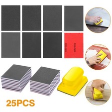 24pcs 180-3000 Grit Sanding Sponge Foam Pads Wet Dry Sandpaper + Sander Block picture