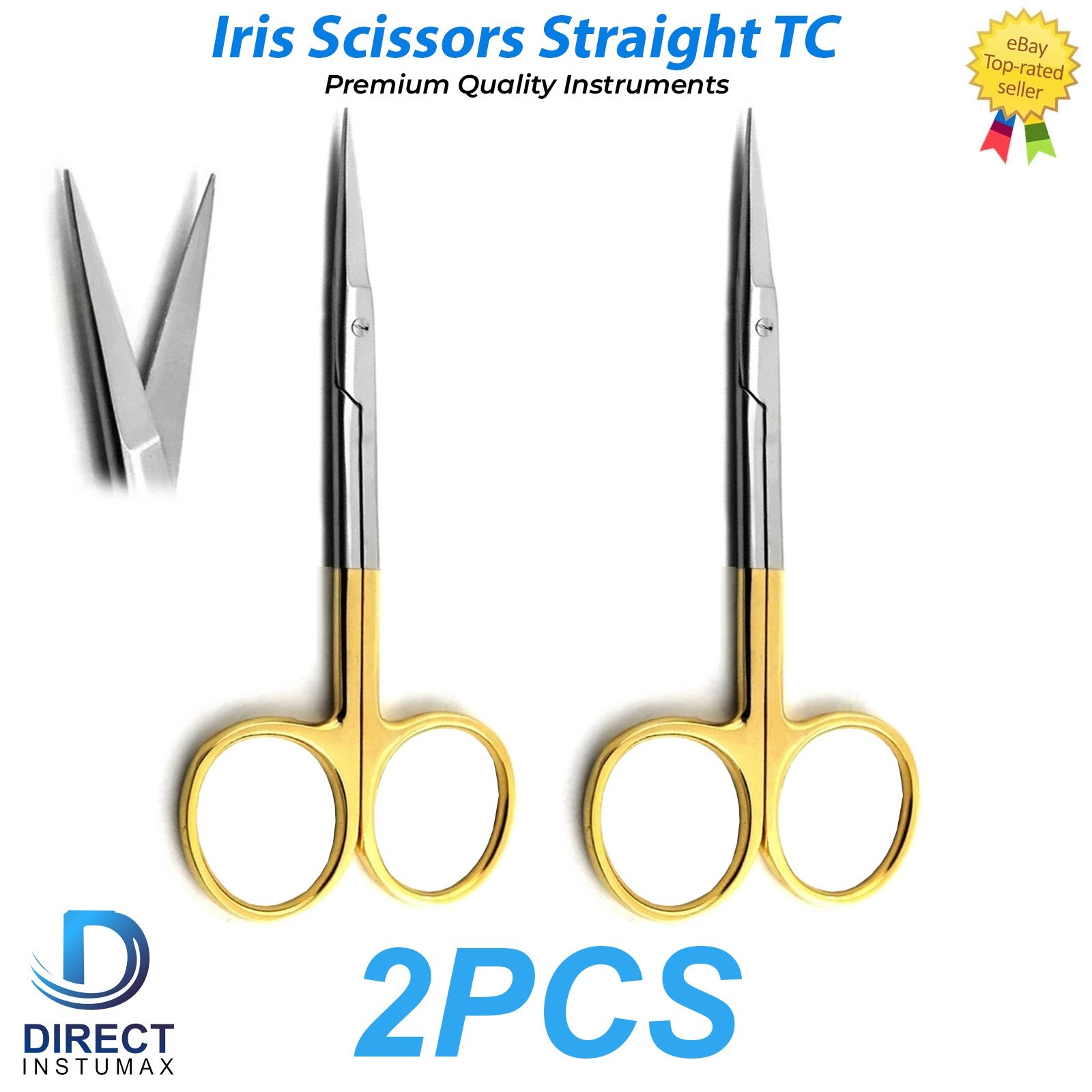 German Grade TC Iris Scissors Stainless Dental Surgical Veterinary German Grade TC Iris Scissors Stainless Dental Surgical Veterinary