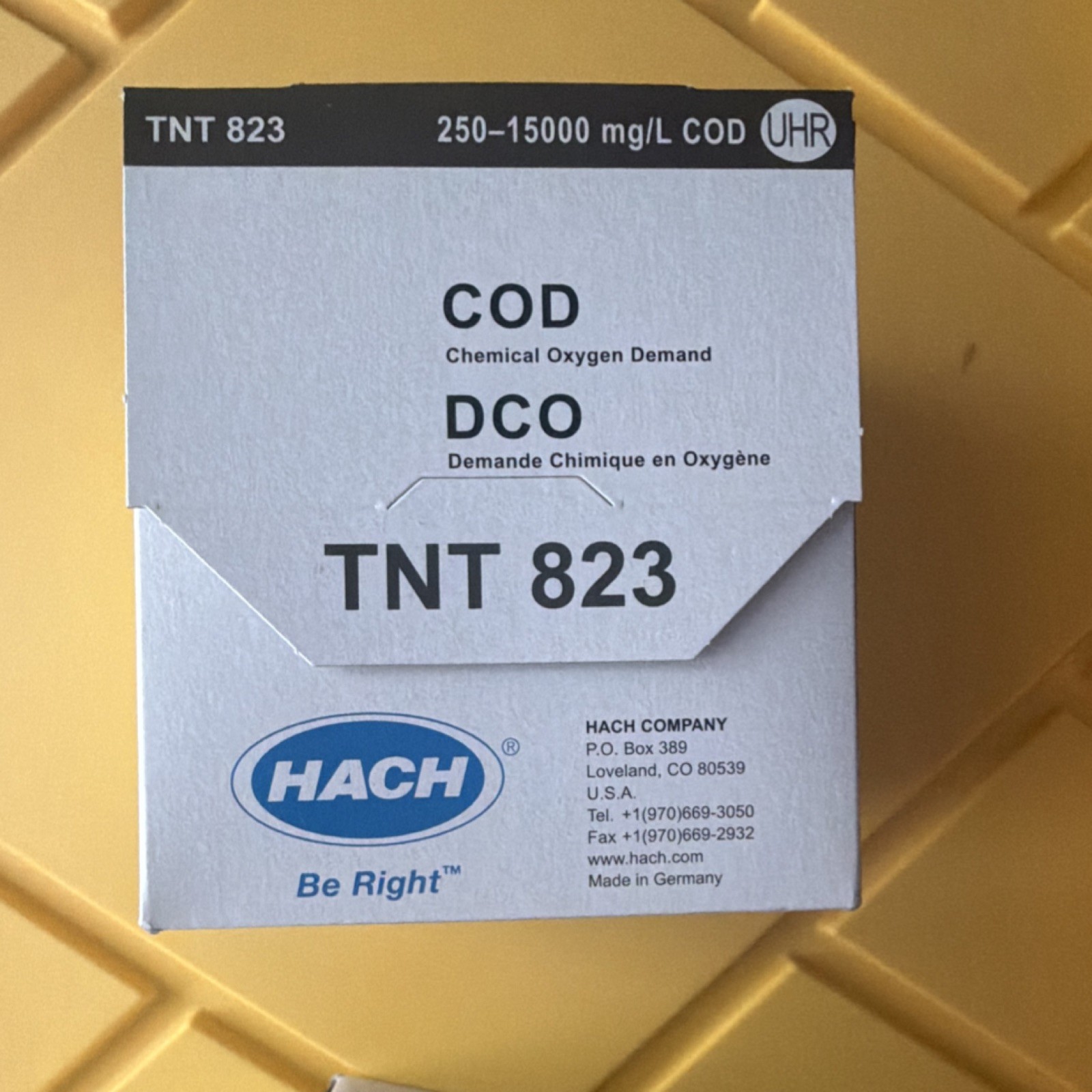 Hach TNT 823 COD Test Vials UHR 250-15000 mg/L Laboratory 25 Vials Hach TNT 823 COD Test Vials UHR 250-15000 mg/L Laboratory 25 Vials