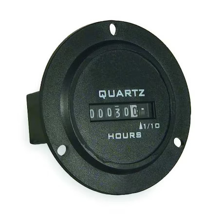 Trumeter 732-0001 Hour Meter, Dc Quartz, Round, 3 Hole