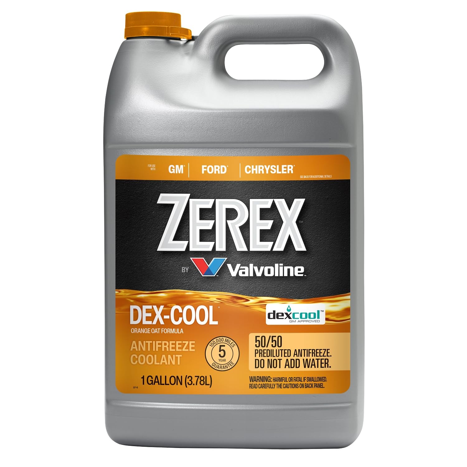 Zerex Dex-Cool 50/50 Ready-to-Use Antifreeze Coolant 1 Gallon Antifreeze 50/50