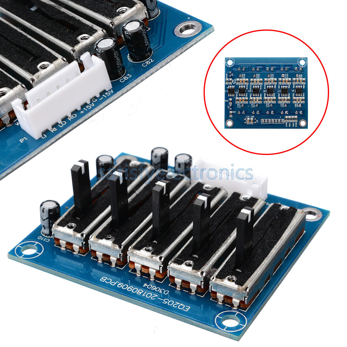Stereo 5-band Equalizer EQ Board 5-segment Tone Preamp Board Dual Power ±12~±15V
