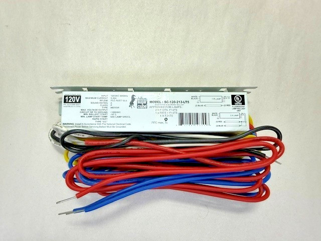 Ballast-Fulham SC-120-213-LT5 (2) F13T5/F14T5 (1) F8T5,F13T5,F21T5 LAMP (73-589)