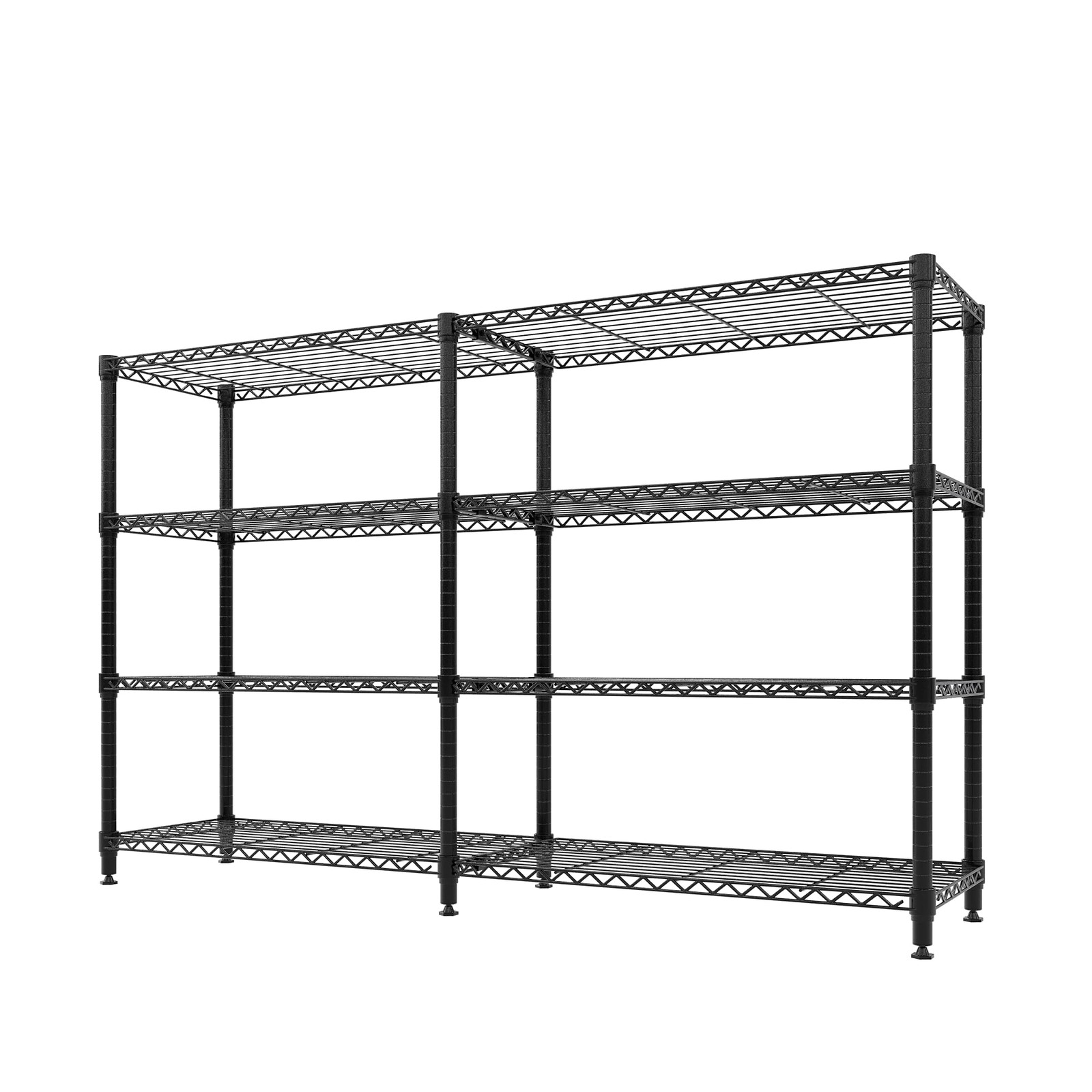 4-Tier Carbon Steel Wire Storage Shelving Double Row Heavy Duty Rack 4-Tier Carbon Steel Wire Storage Shelving Double Row Heavy Duty Rack
