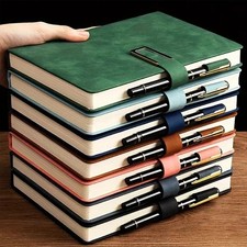 Vintage A5 Leather Notebook, Soft Cover Journal for College and Business picture