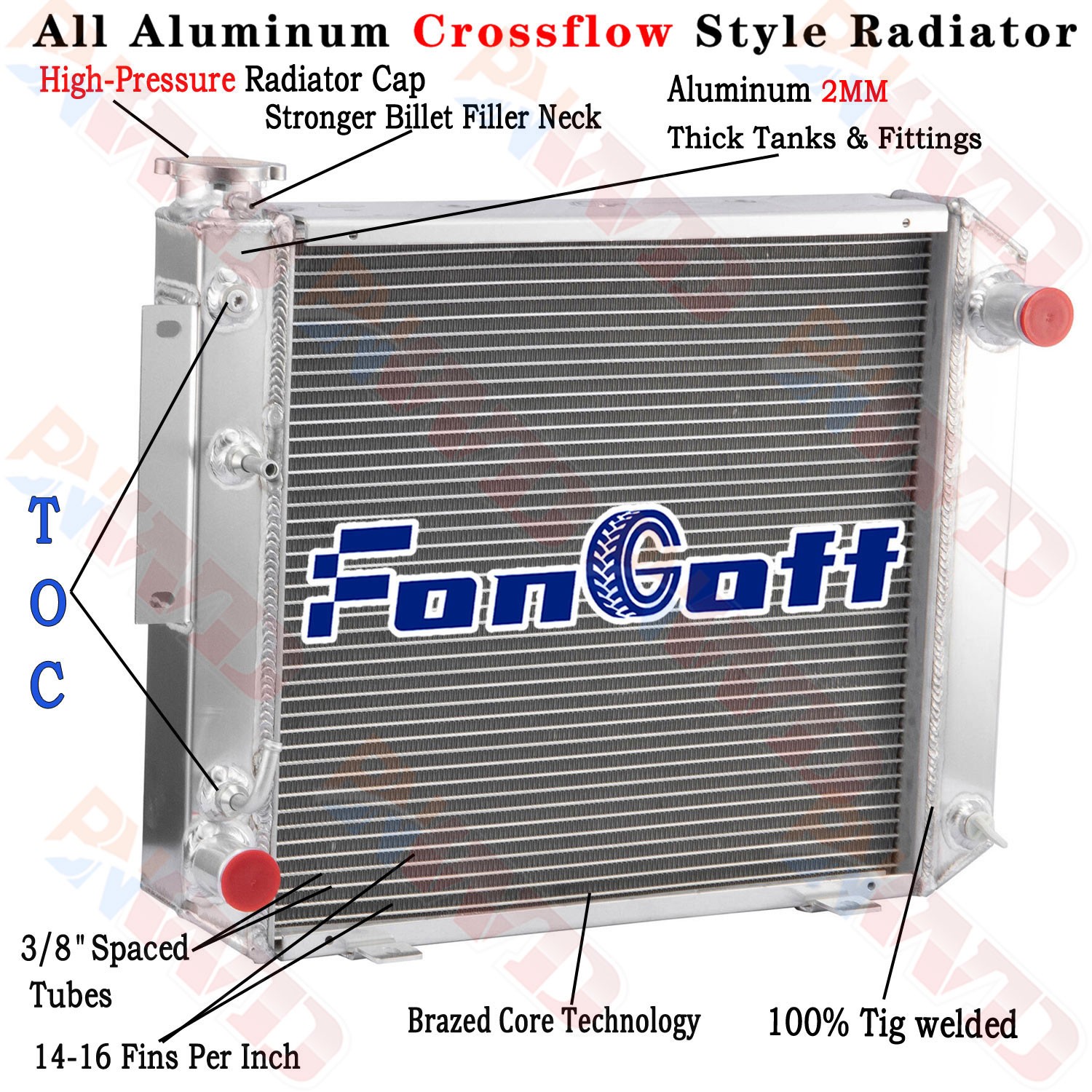 3 Row Radiator w/Oil Cooler fits Hyster Yale Forklift H25XM H35XM 912495601. 3 Row Radiator w/Oil Cooler fits Hyster Yale Forklift H25XM H35XM 912495601.