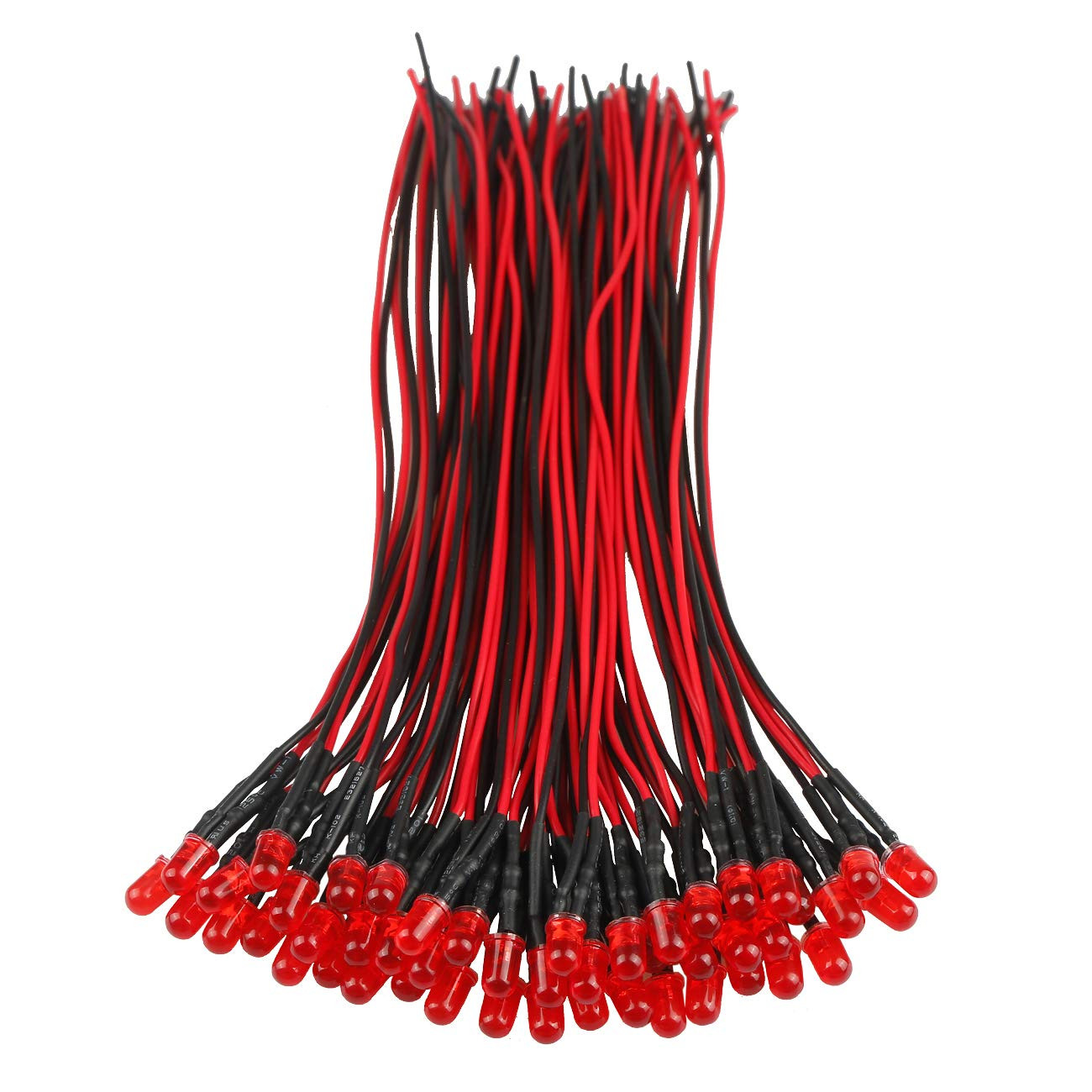 50Pcs 12 Volt 5Mm Red LED Lights Emitting Diodes, Pre Wired 7.9 Inch DC 12V LED 50Pcs 12 Volt 5Mm Red LED Lights Emitting Diodes, Pre Wired 7.9 Inch DC 12V LED