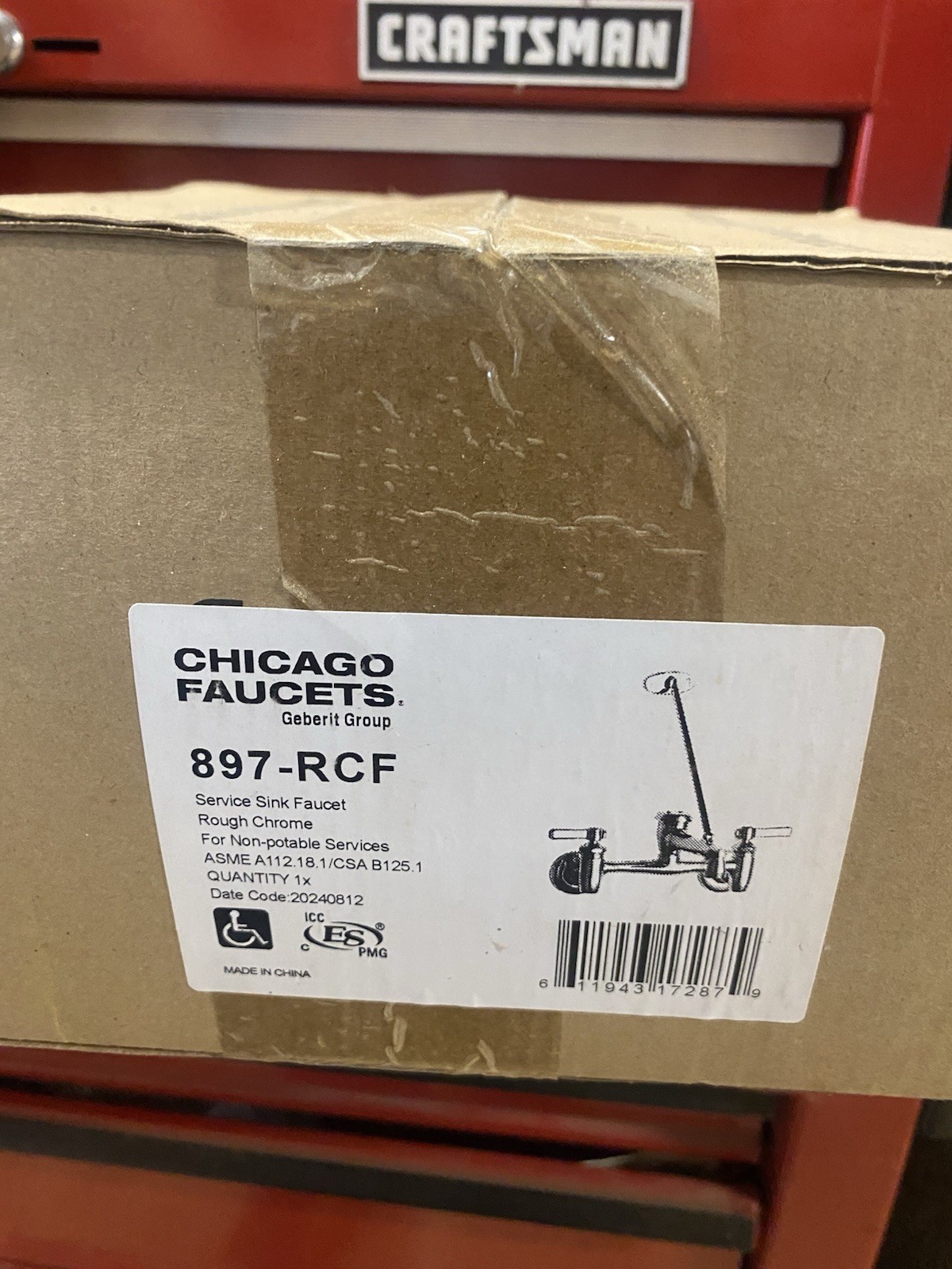 Wall Mounted Chicago Faucets 897-CRCF Service / Utility Sink Faucet Rough Chrome Wall Mounted Chicago Faucets 897-CRCF Service / Utility Sink Faucet Rough Chrome