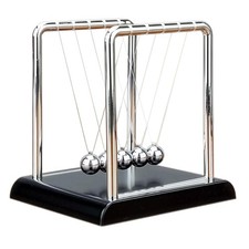 Large Newtons Cradle Balance Pendulum 5 Balls, Wooden Base Newton'S Cradle, Desk picture
