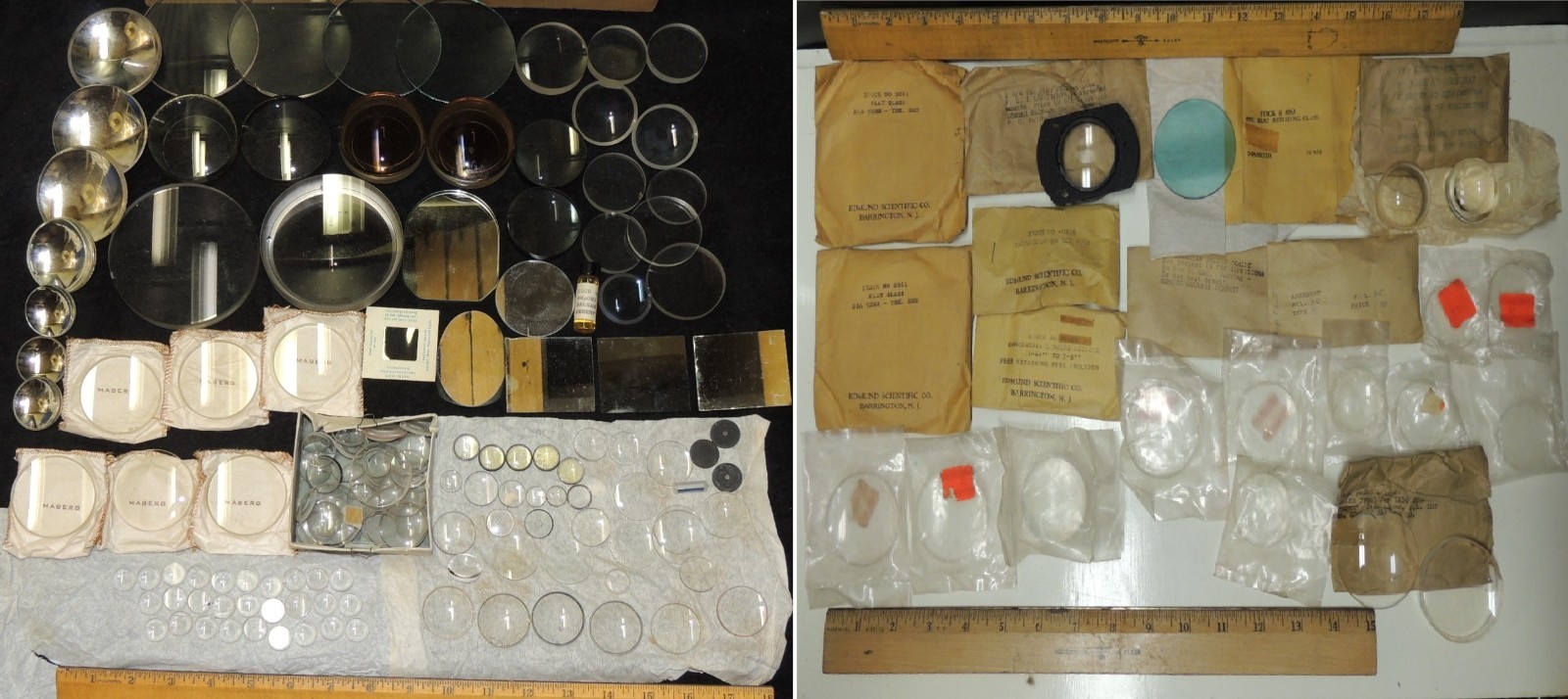 Vintage junk lot Edmund Scientific Optical Glass Lens & Mirrors Vintage junk lot Edmund Scientific Optical Glass Lens & Mirrors