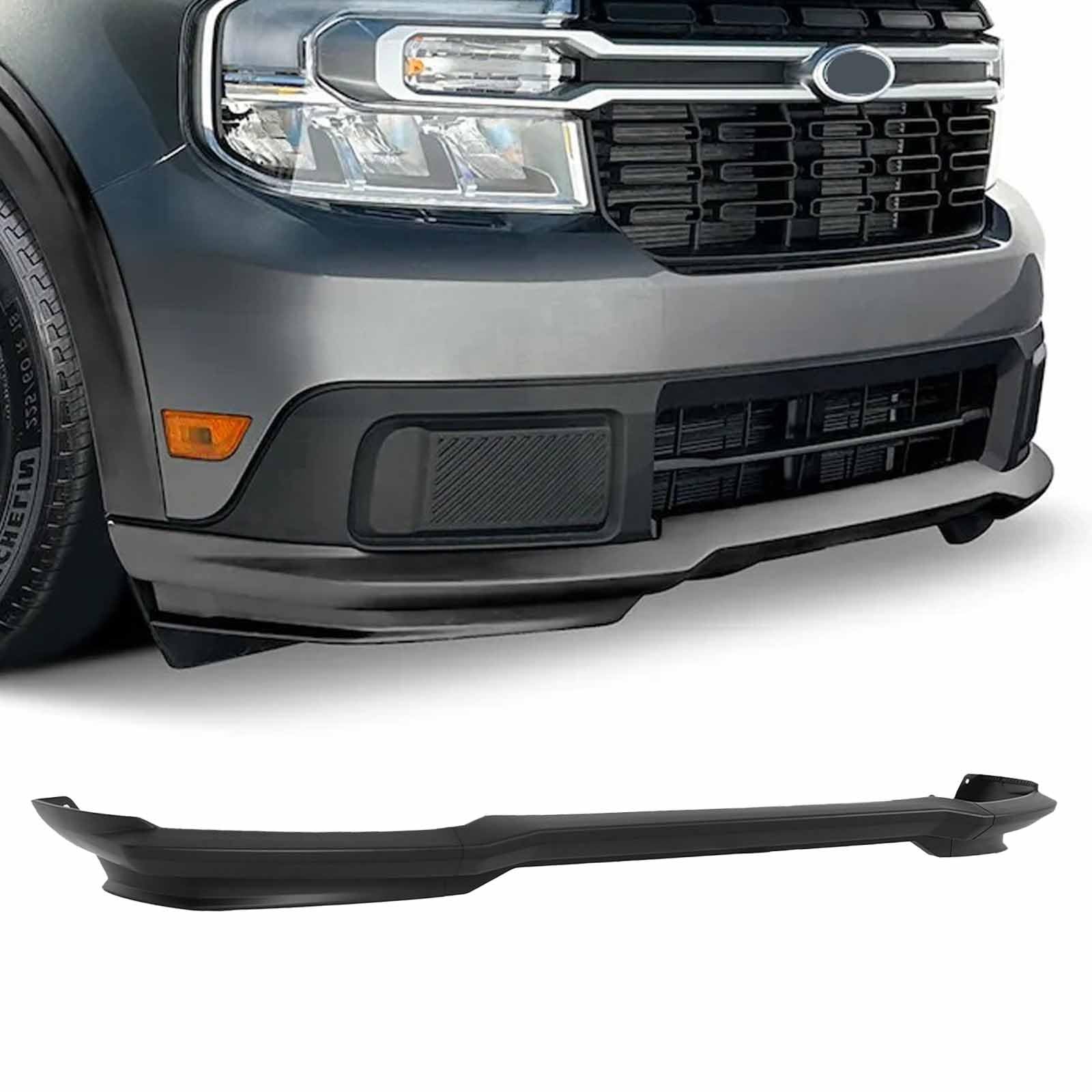 Front Bumper Lip for Ford Maverick 2022-2024 3PCS Splitter Chin ABS Matte Black