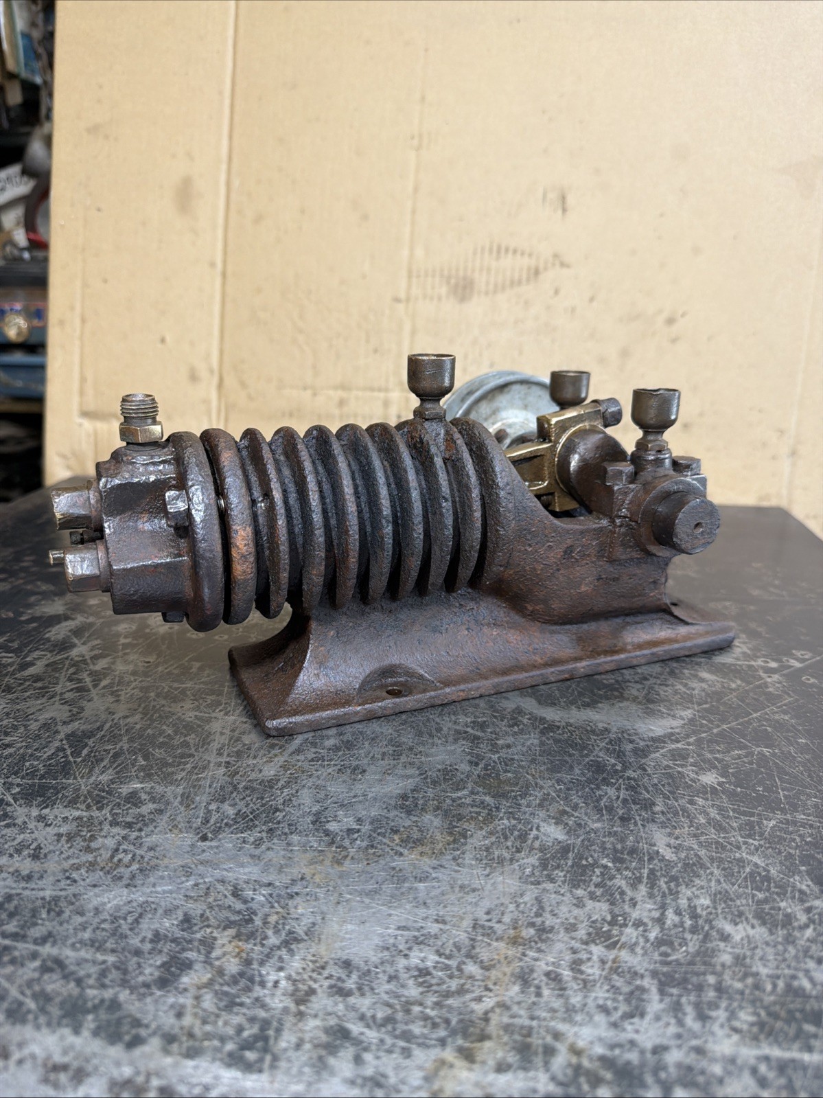 Antique Brunner Air Compressor Parts Neat Air Cooled Hit Miss Engine Model 