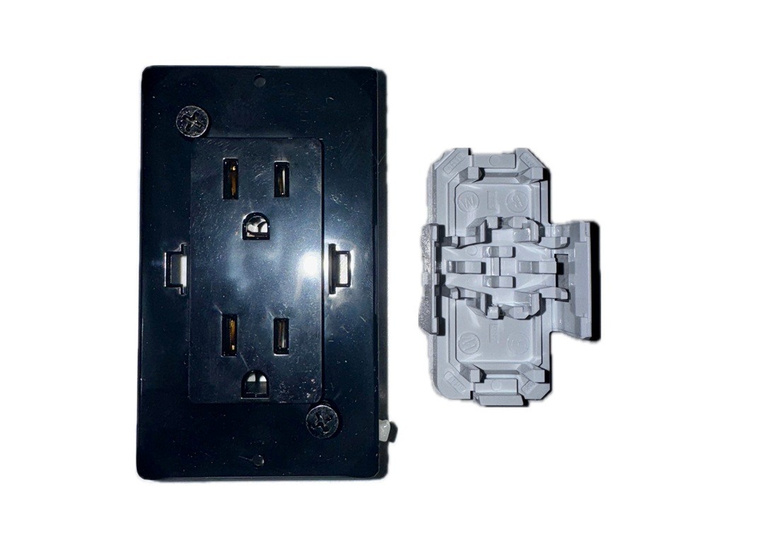 Rv Recept - 120V - 15A - Duplex - - Black - WDRDU15BKSPFW