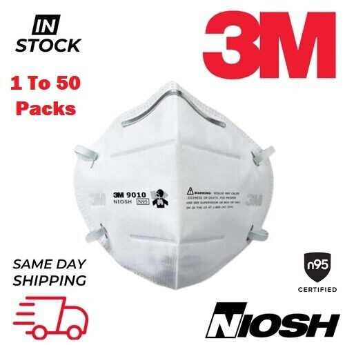 3M 9010 N95 Protective DISPOSABLE Face Mask NIOSH / CDC Approved Respirator