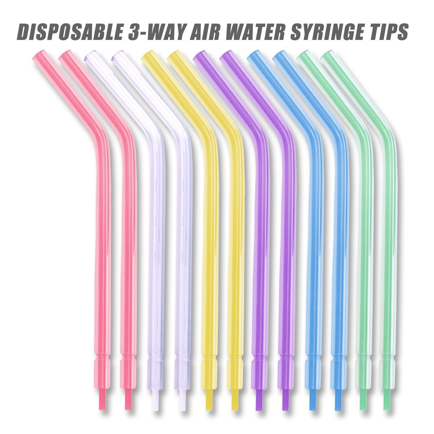 1500 Dental Disposable Air Water Syringe Tips, Rainbow Variety, (6 Bags of 250)