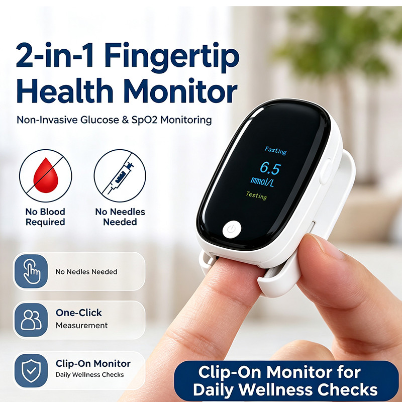 2-In-1 Fingertip Blood Glucose And Oxygen Monitor Spo2 Glucose Meter Pulse Rate 2-In-1 Fingertip Blood Glucose And Oxygen Monitor Spo2 Glucose Meter Pulse Rate