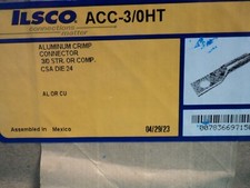 New box of 25 ILSCO ACC-3/0HT 6061-T6 Aluminum Crimp Connectors picture
