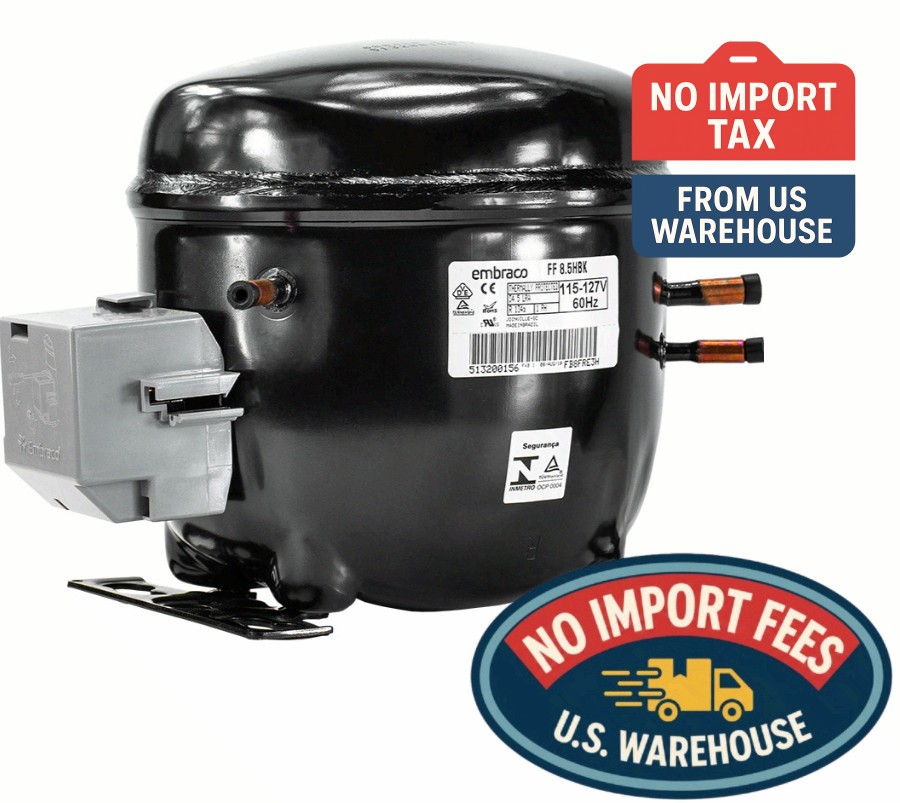 Genuine Embraco FF8.5HBK Refrigeration Compressor R134A Fridge Cooler Motor Genuine Embraco FF8.5HBK Refrigeration Compressor R134A Fridge Cooler Motor