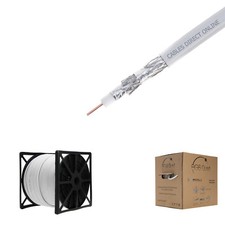 RG6 500FT Cable Bulk Coaxial Wire Quad Shield 18AWG White Coax Satellite TV picture