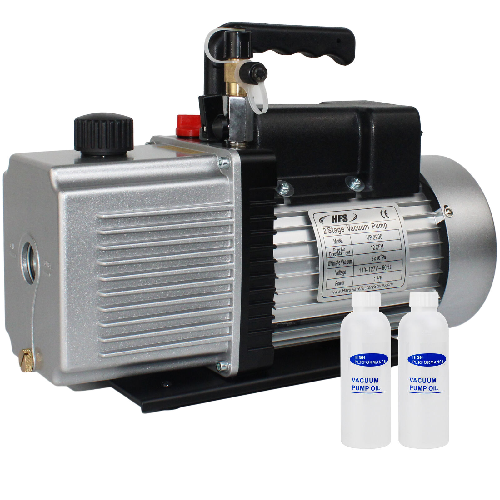 HFS(R) 2 Stage Vacuum Pump - 12 CFM, 1HP, 110V, 1/4
