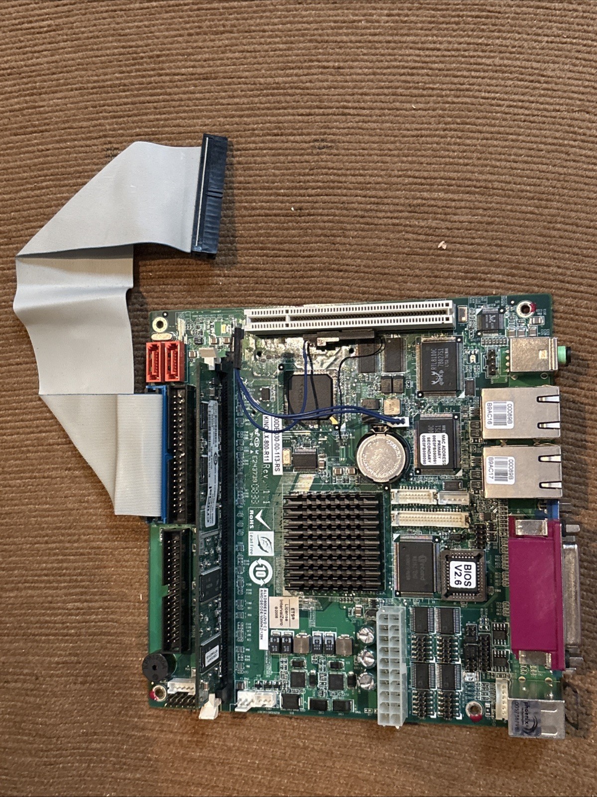 IEI Mini ITX KINO-LX-800-R11 Industrial Motherboard AMD Geode LX800 W/ 256mb RAM