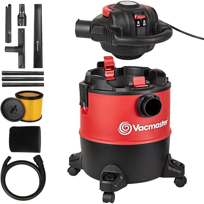 Vacmaster 6 Gallon Wet Dry Shop Car Vacuum Cleaner Detachable Blower 5 Peak HP