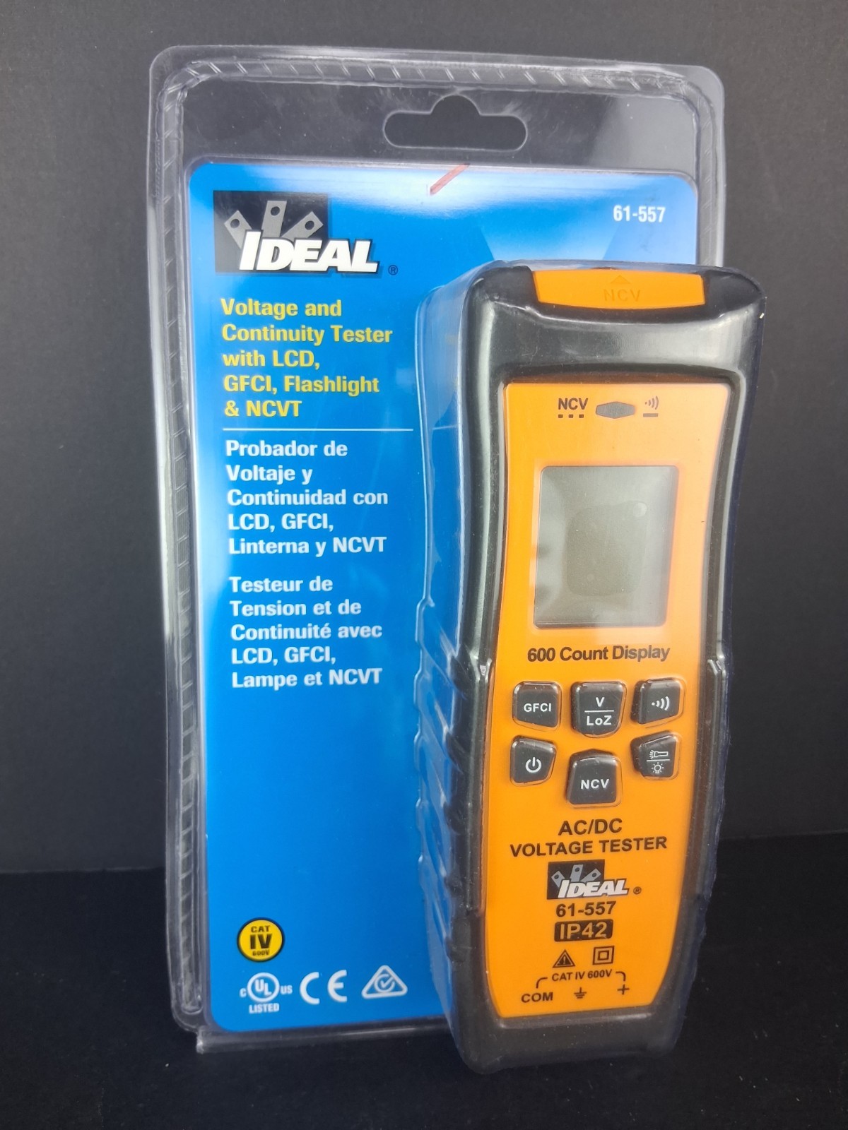 IDEAL 61-557 Voltage Continuity Tester LCD LoZ GFCI NCVT CAT IV 600V New