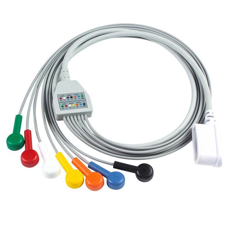 Compatible GE SEER 1000 ECG Leadwire Holter Cable 7 leadwire 3CH IEC Compatible GE SEER 1000 ECG Leadwire Holter Cable 7 leadwire 3CH IEC