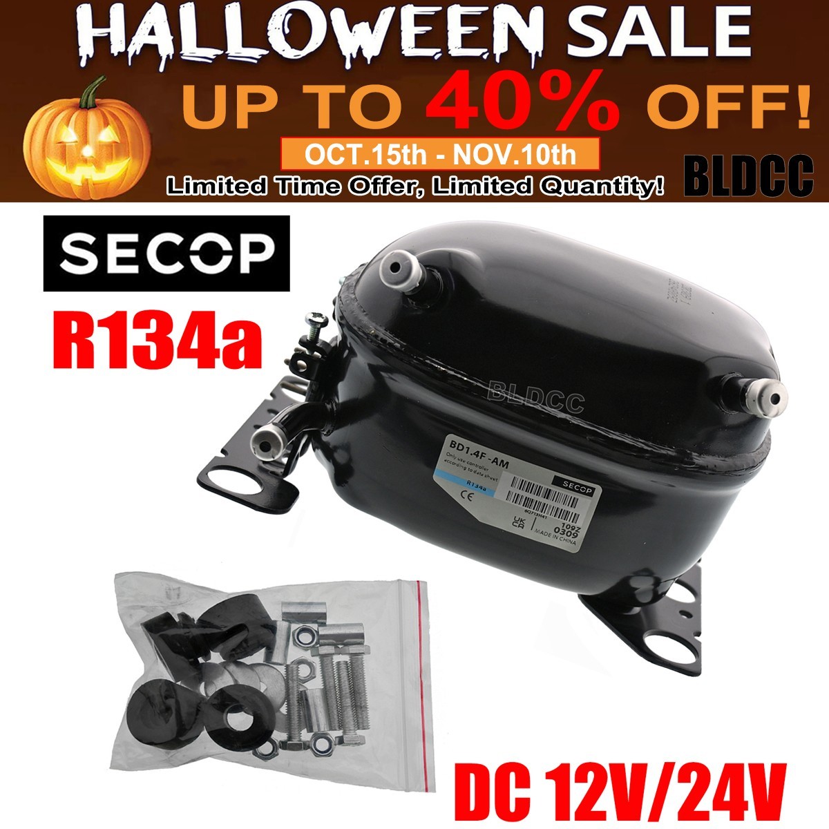 SECOP DC 12V 24V BD1.4F Car Refrigeration Compressor R134a Fridge Freezer Marine SECOP DC 12V 24V BD1.4F Car Refrigeration Compressor R134a Fridge Freezer Marine