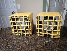 Caterpillar Lights Set of 2 HEAVY STEEL CAGES Vintage Old Cat Equipment GUC picture