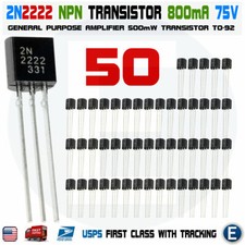50pcs 2N2222A NPN 2N2222 TO-92 Plastic-Encapsulate Power Transistors 75V 0.8A picture