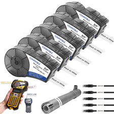 5X for Brady M21-750-595-WT 3/4'' Black/White Incompatible with encrypted Brady picture
