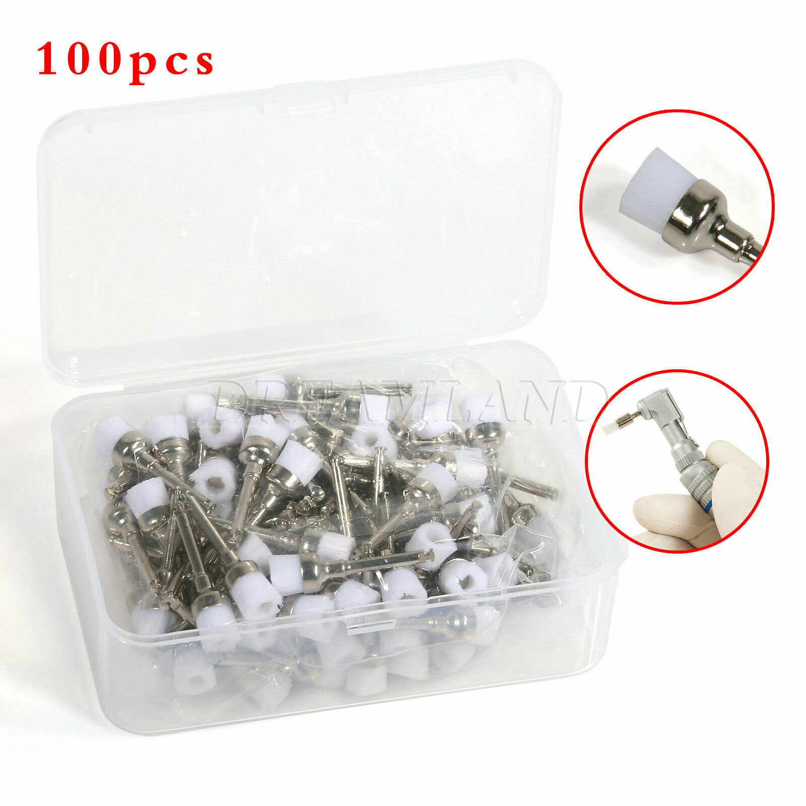 100Pcs/Pack Dental Polishing Brush Flat/Mane/Tapered For Slow Speed Handpiece OE 100Pcs/Pack Dental Polishing Brush Flat/Mane/Tapered For Slow Speed Handpiece OE