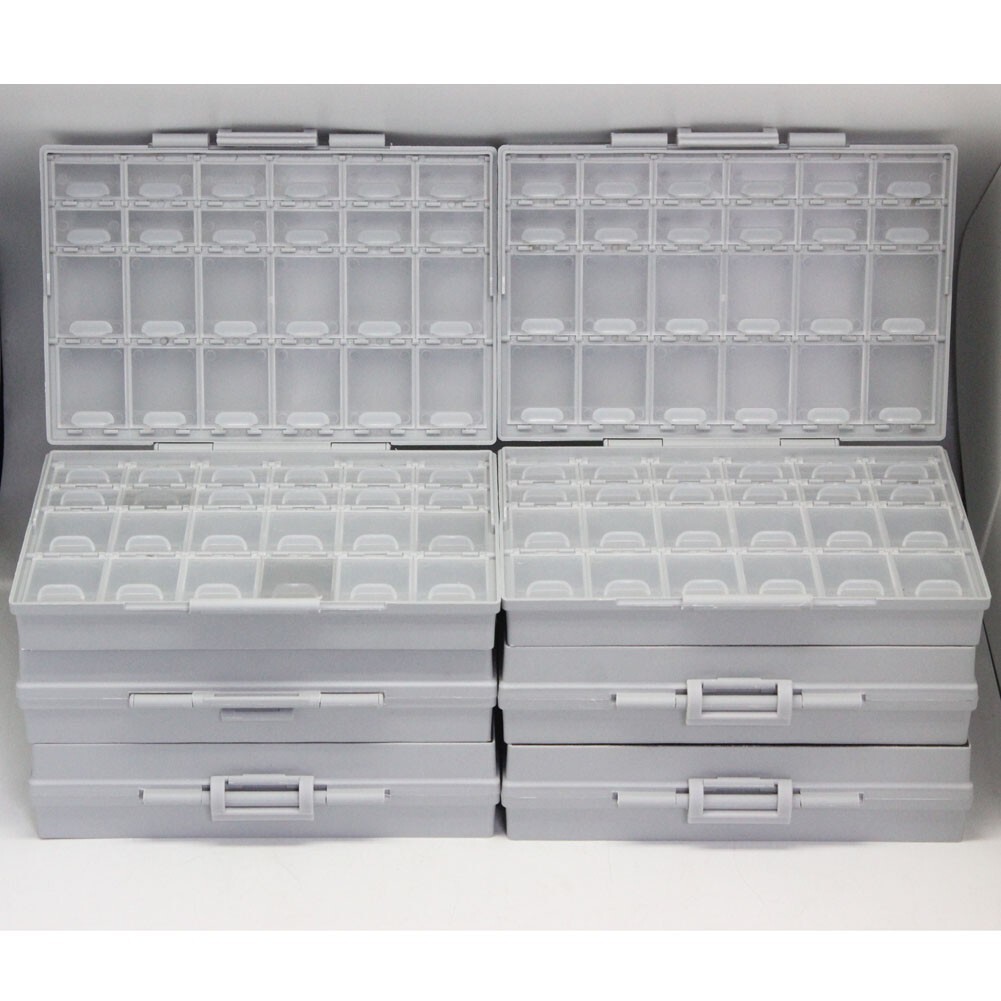 6pcs AideTek BOX-ALL-48 Enclosure box Surface Mount Components Organizer USA 6pcs AideTek BOX-ALL-48 Enclosure box Surface Mount Components Organizer USA
